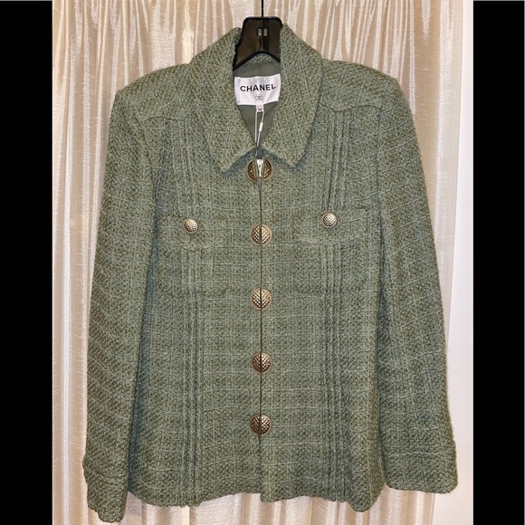 green chanel jacket Chanel + Tweed Jacket